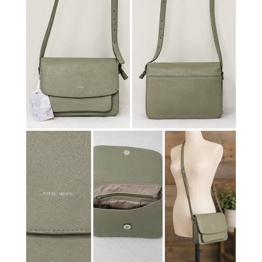 Pixie Mood Sage Green Crossbody Purse Vegan Leather Adjustable Strap NWT